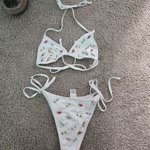 L*Space White Bikini with Colorful Accents